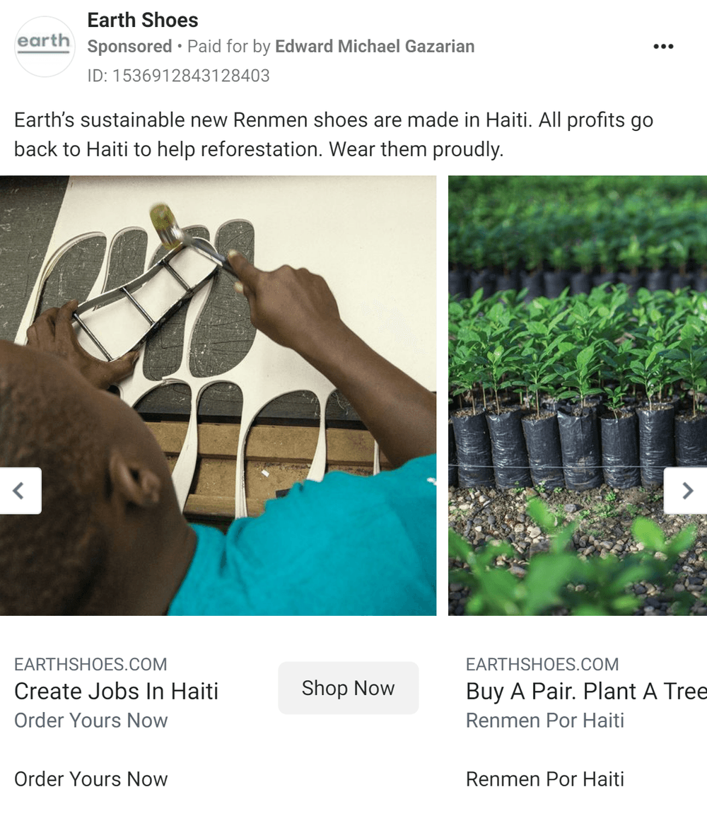 Facebook carousel ad examples